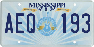 MS license plate AEQ193
