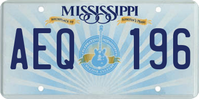 MS license plate AEQ196