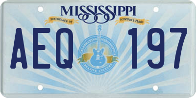 MS license plate AEQ197