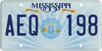 MS license plate AEQ198