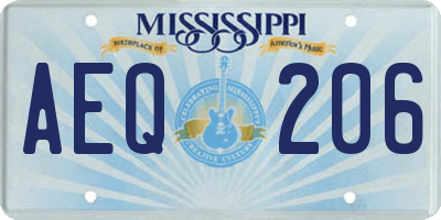 MS license plate AEQ206