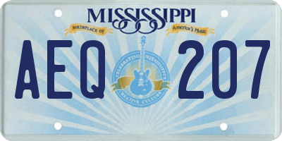 MS license plate AEQ207