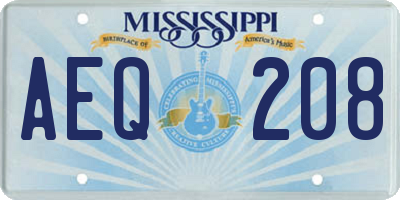 MS license plate AEQ208