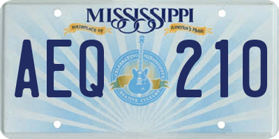 MS license plate AEQ210