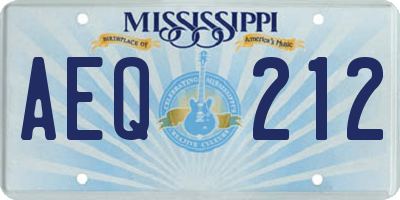 MS license plate AEQ212