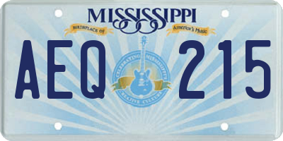 MS license plate AEQ215