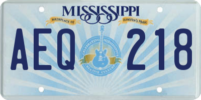 MS license plate AEQ218