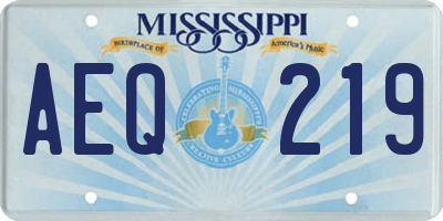 MS license plate AEQ219
