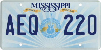 MS license plate AEQ220