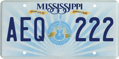 MS license plate AEQ222