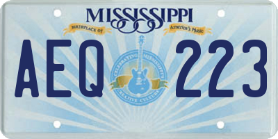 MS license plate AEQ223