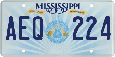 MS license plate AEQ224