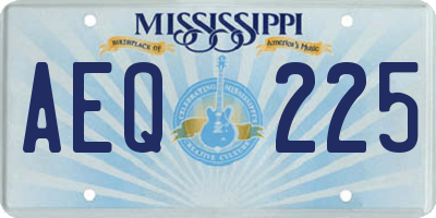 MS license plate AEQ225
