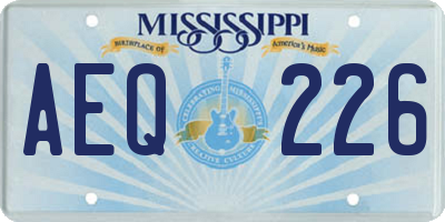 MS license plate AEQ226