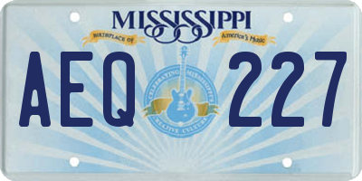 MS license plate AEQ227