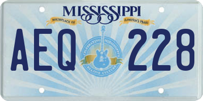 MS license plate AEQ228