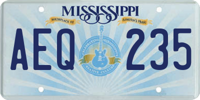 MS license plate AEQ235