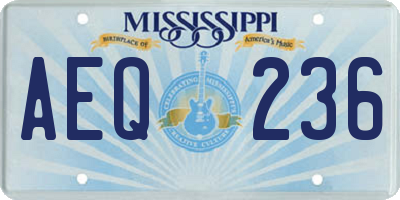 MS license plate AEQ236