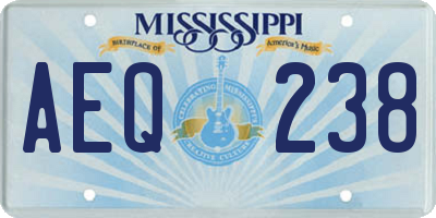 MS license plate AEQ238