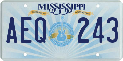 MS license plate AEQ243