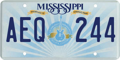 MS license plate AEQ244
