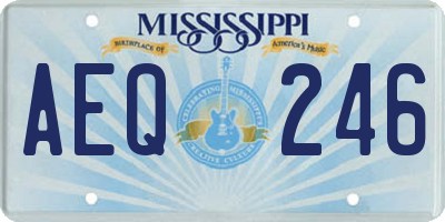 MS license plate AEQ246