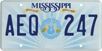 MS license plate AEQ247
