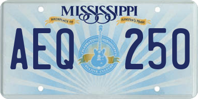 MS license plate AEQ250