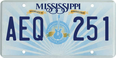 MS license plate AEQ251