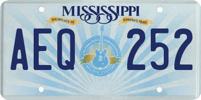 MS license plate AEQ252