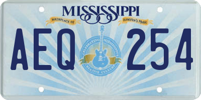 MS license plate AEQ254