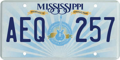 MS license plate AEQ257