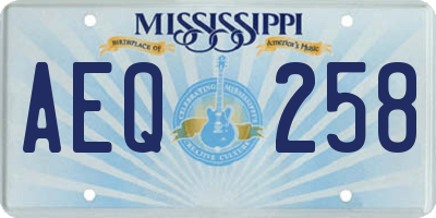 MS license plate AEQ258