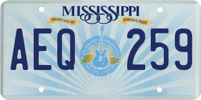 MS license plate AEQ259