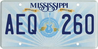 MS license plate AEQ260