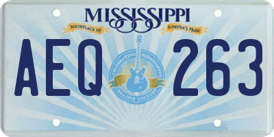 MS license plate AEQ263
