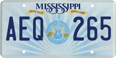 MS license plate AEQ265