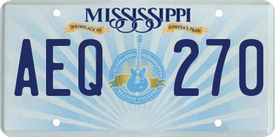 MS license plate AEQ270