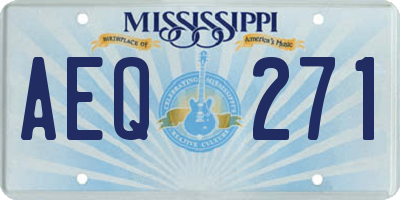 MS license plate AEQ271