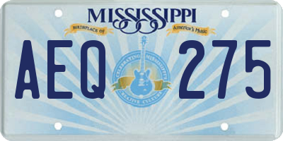 MS license plate AEQ275