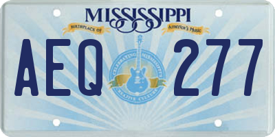 MS license plate AEQ277