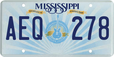 MS license plate AEQ278