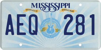 MS license plate AEQ281