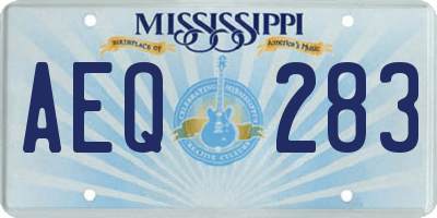 MS license plate AEQ283
