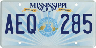 MS license plate AEQ285