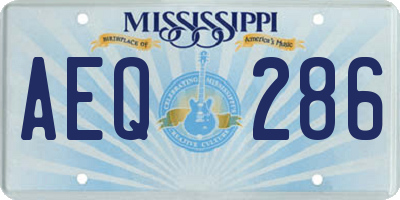 MS license plate AEQ286