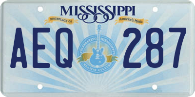 MS license plate AEQ287
