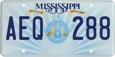 MS license plate AEQ288