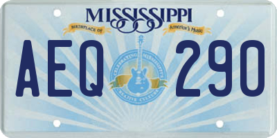 MS license plate AEQ290