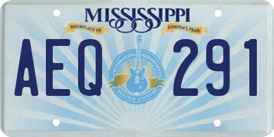 MS license plate AEQ291